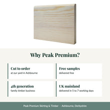 Load image into Gallery viewer, Bullnosed Architrave, Unsorted Grade Softwood Pine with reasons to buy from Peak Premium