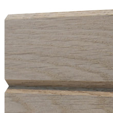 Load image into Gallery viewer, Detail of the moulded top edge of Chamfered-Grooved Skirting Board, Prime European Oak