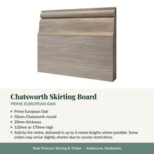 Load image into Gallery viewer, Chatsworth Skirting Board, Prime European Oak with key product details