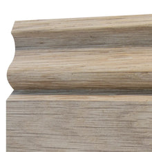 Load image into Gallery viewer, Detail of the moulded top edge of Ogee Skirting Board, Prime European Oak