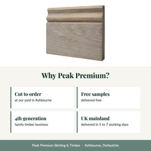 Load image into Gallery viewer, Ogee Skirting Board, Prime European Oak with reasons to buy from Peak Premium