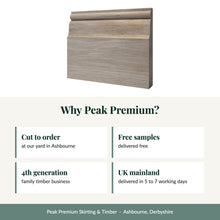 Load image into Gallery viewer, Chatsworth Skirting Board, Prime European Oak with reasons to buy from Peak Premium
