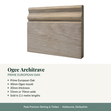 Load image into Gallery viewer, Ogee Architrave, Prime European Oak with key product details
