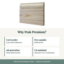 Load image into Gallery viewer, Torus Skirting Board, Unsorted Grade Softwood Pine with reasons to buy from Peak Premium
